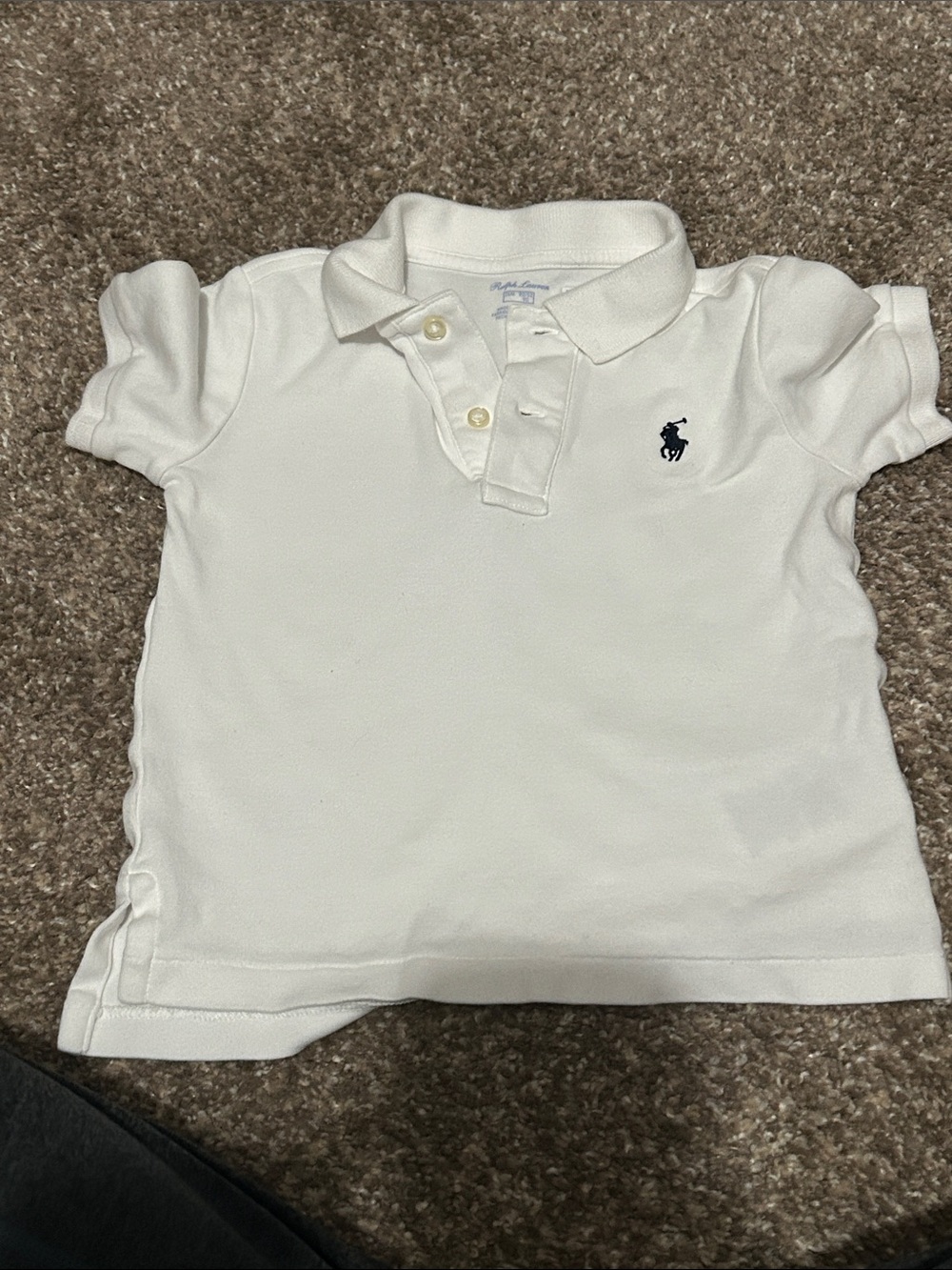 Ralph Lauren White Polo with Navy Pony - Kids